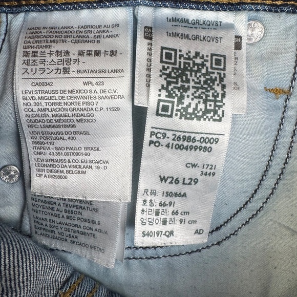 Levis Jeans High Waisted Mom Jean Tapered Denim Blue Jeans Womens Size 26x29 - Picture 6 of 7